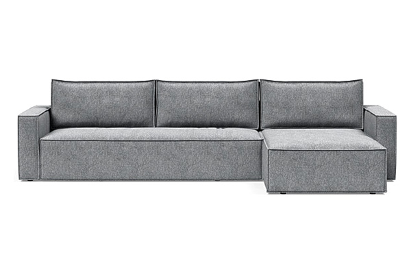 Innovation Living Newilla Sofa Bed With Lounger with Standard Arms - 565 Twist Granite