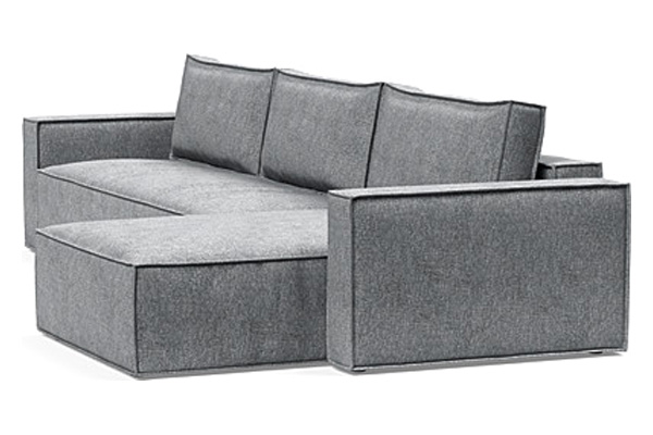 Innovation Living Newilla Sofa Bed With Lounger with Standard Arms - 565 Twist Granite