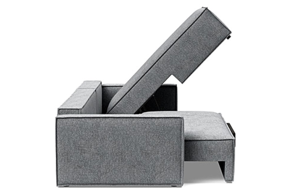 Innovation Living Newilla Sofa Bed With Lounger with Standard Arms - 565 Twist Granite