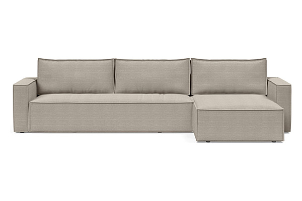 Innovation Living Newilla Sofa Bed With Lounger with Standard Arms - 579 Kenya Gravel