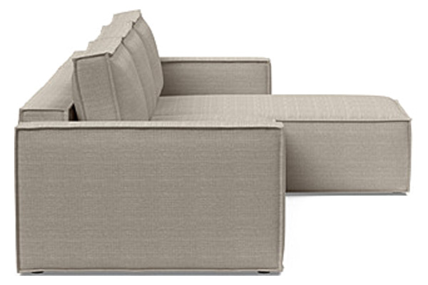 Innovation Living Newilla Sofa Bed With Lounger with Standard Arms - 579 Kenya Gravel