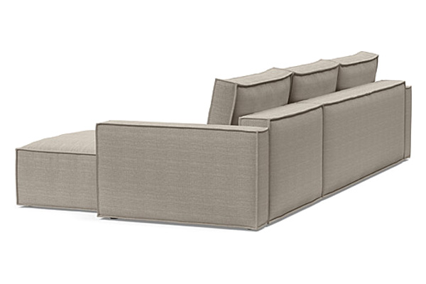 Innovation Living Newilla Sofa Bed With Lounger with Standard Arms - 579 Kenya Gravel