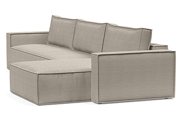 Innovation Living Newilla Sofa Bed With Lounger with Standard Arms - 579 Kenya Gravel