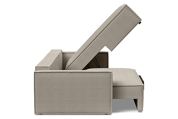 Innovation Living Newilla Sofa Bed With Lounger with Standard Arms - 579 Kenya Gravel