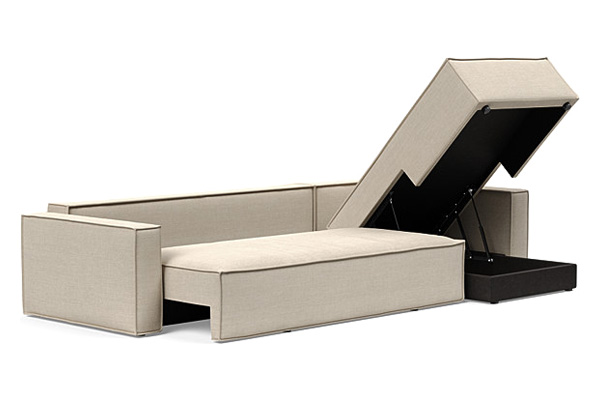 Innovation Living Newilla Sofa Bed With Lounger with Standard Arms - 586 Phobos Latte