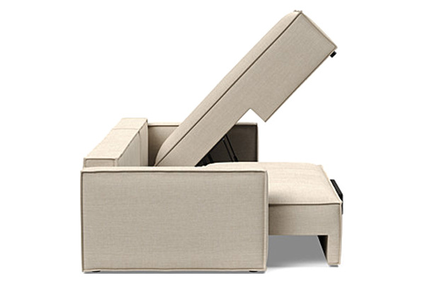 Innovation Living Newilla Sofa Bed With Lounger with Standard Arms - 586 Phobos Latte