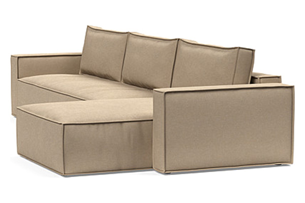 Innovation Living Newilla Sofa Bed With Lounger with Standard Arms - 587 Phobos Mocha