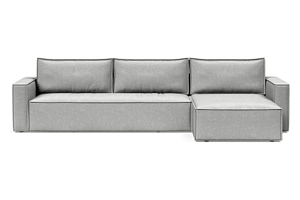 Innovation Living Newilla Sofa Bed With Lounger with Standard Arms - 590 Micro Check Grey