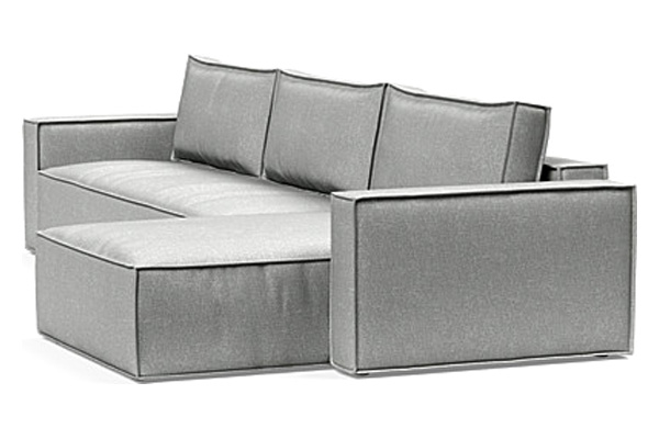 Innovation Living Newilla Sofa Bed With Lounger with Standard Arms - 590 Micro Check Grey