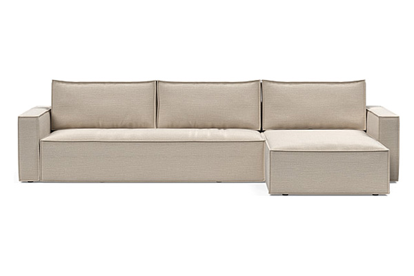 Innovation Living Newilla Sofa Bed With Lounger with Standard Arms - 612 Blida Sand Grey