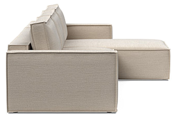 Innovation Living Newilla Sofa Bed With Lounger with Standard Arms - 612 Blida Sand Grey