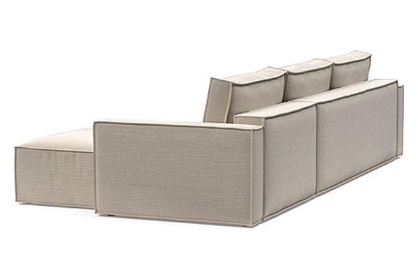 Innovation Living Newilla Sofa Bed With Lounger with Standard Arms - 612 Blida Sand Grey