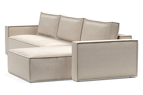 Innovation Living Newilla Sofa Bed With Lounger with Standard Arms - 612 Blida Sand Grey