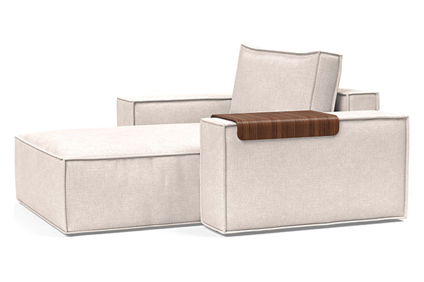 Innovation Living Newilla Lounger Chair with Wide Arms - 255 Adario Basmati