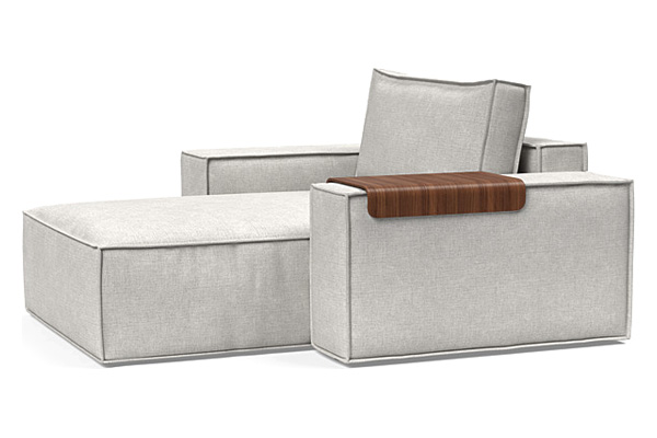 Innovation Living Newilla Lounger Chair with Wide Arms - 256 Adario Fog