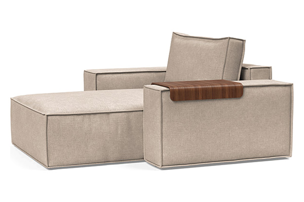 Innovation Living Newilla Lounger Chair with Wide Arms - 257 Adario Taupe