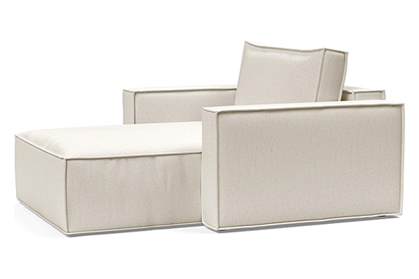 Innovation Living Newilla Lounger Chair with Standard Arms - 531 Bouclé Off White