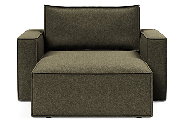 Innovation Living Newilla Lounger Chair with Standard Arms - 535 Bouclé Forest Green