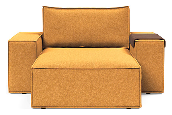 Innovation Living Newilla Lounger Chair with Wide Arms - 536 Bouclé Ochre