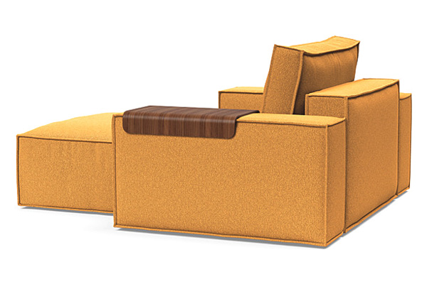 Innovation Living Newilla Lounger Chair with Wide Arms - 536 Bouclé Ochre