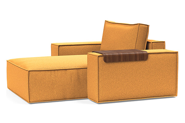 Innovation Living Newilla Lounger Chair with Wide Arms - 536 Bouclé Ochre