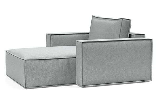 Innovation Living Newilla Lounger Chair with Standard Arms - 538 Melange Light Grey