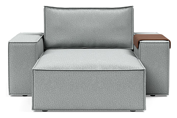 Innovation Living Newilla Lounger Chair with Wide Arms - 538 Melange Light Grey