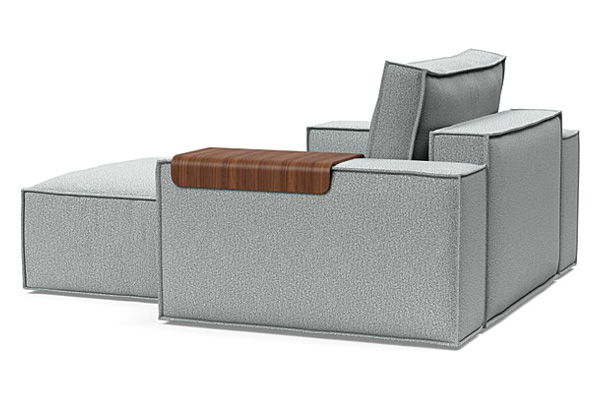 Innovation Living Newilla Lounger Chair with Wide Arms - 538 Melange Light Grey