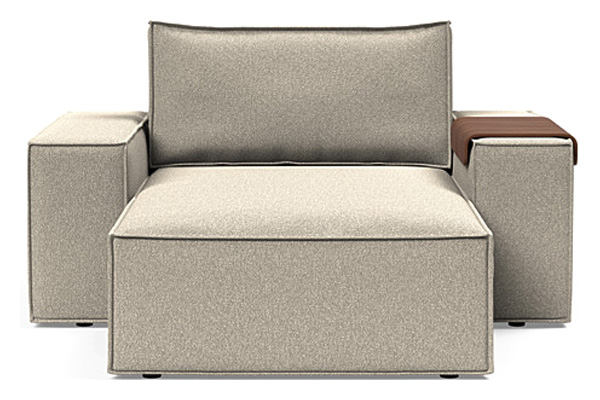 Innovation Living Newilla Lounger Chair with Wide Arms - 539 Bouclé Beige