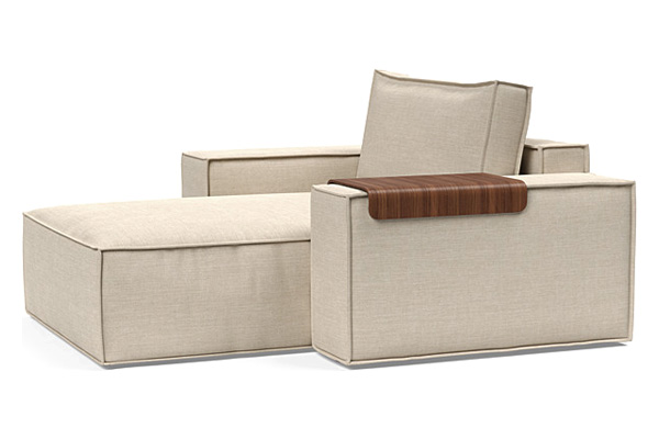 Innovation Living Newilla Lounger Chair with Wide Arms - 586 Phobos Latte