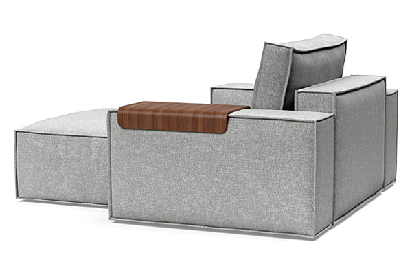 Innovation Living Newilla Lounger Chair with Wide Arms - 590 Micro Check Grey