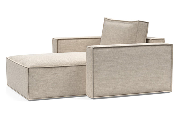 Innovation Living Newilla Lounger Chair with Standard Arms - 612 Blida Sand Grey