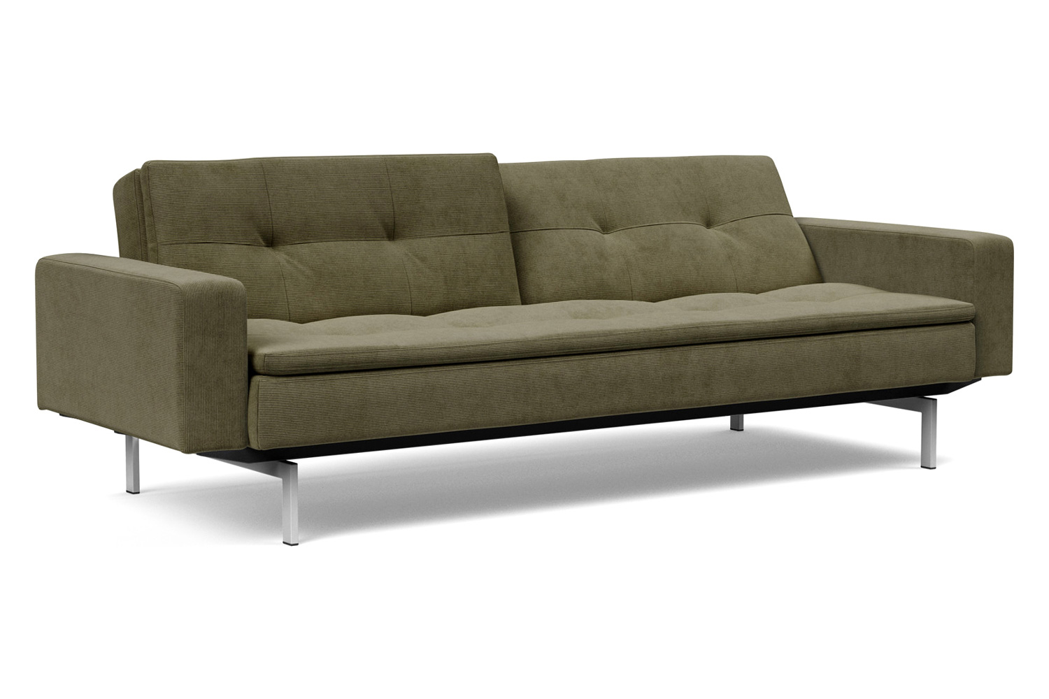 Innovation Living Dublexo Stainless Steel Sofa Bed with Arms - 316 Cordufine Pine Green