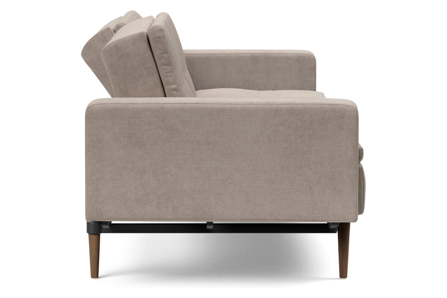 Innovation Living Dublexo Styletto Sofa Bed Dark Wood with Arms - 318 Cordufine Beige