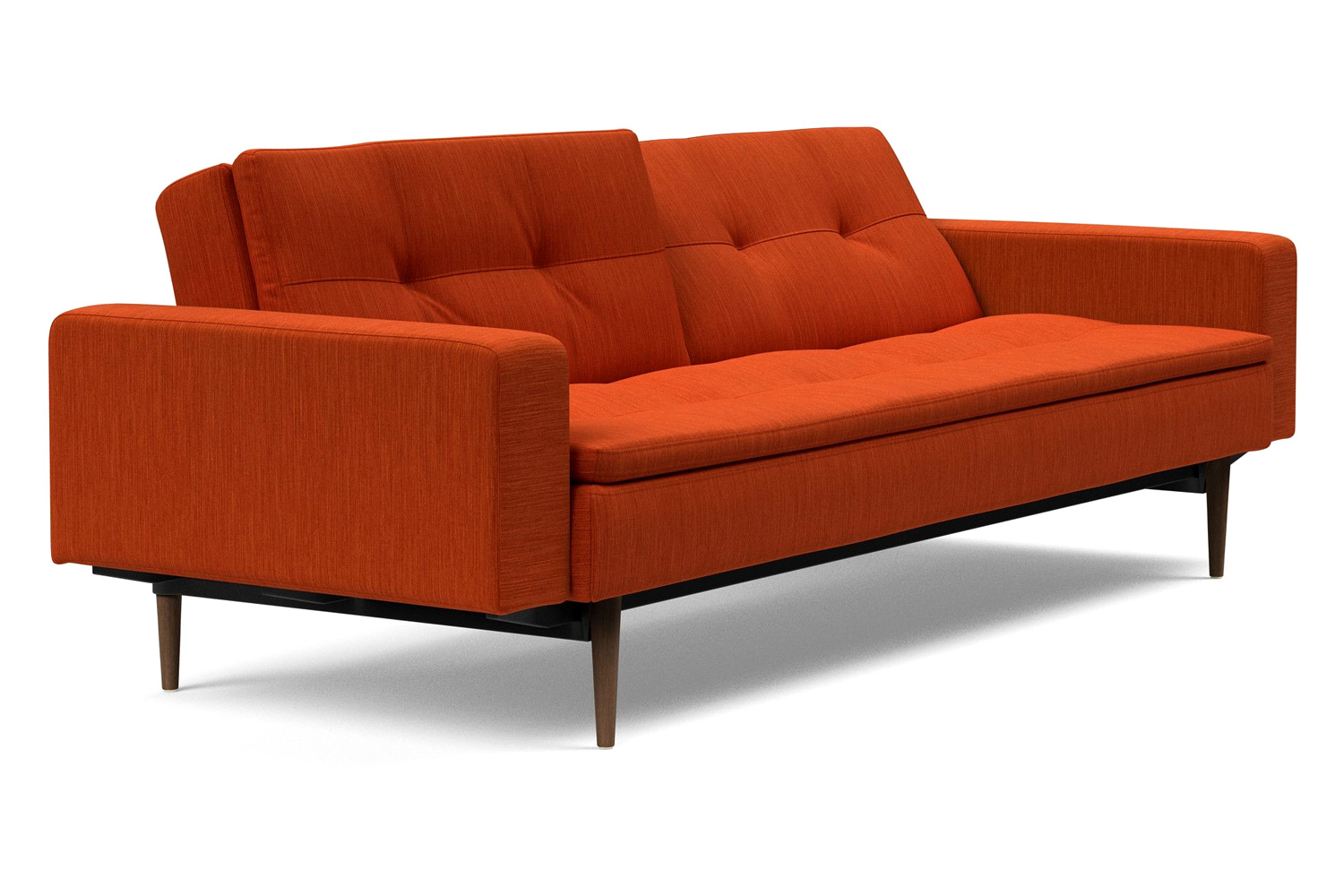 Innovation Living Dublexo Styletto Sofa Bed Dark Wood with Arms - 506 Elegance Paprika