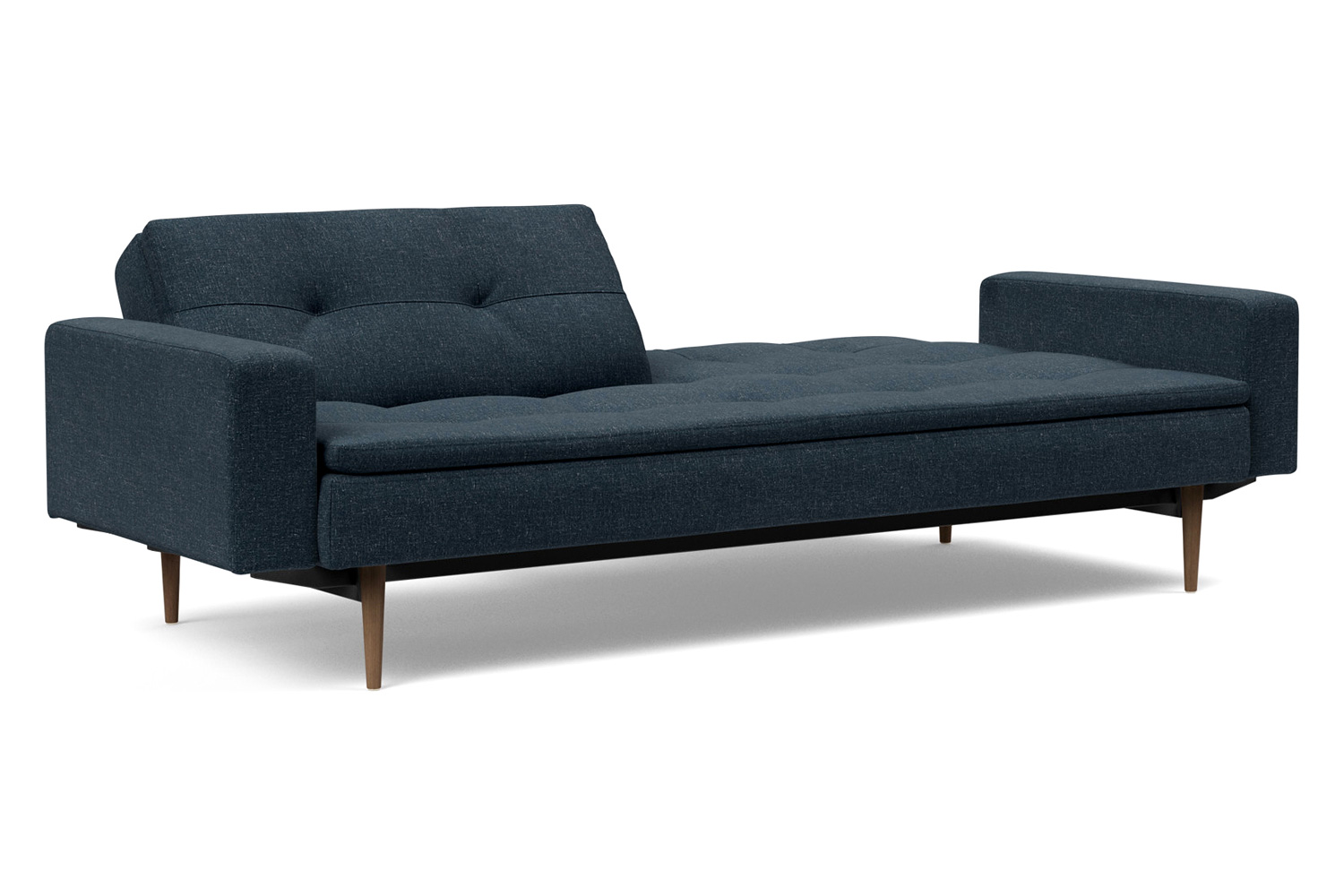 Innovation Living Dublexo Styletto Sofa Bed Dark Wood with Arms - 515 Nist Blue