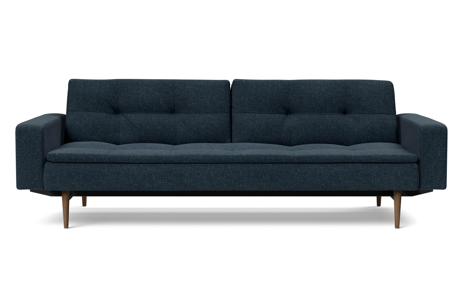 Innovation Living Dublexo Styletto Sofa Bed Dark Wood with Arms - 515 Nist Blue