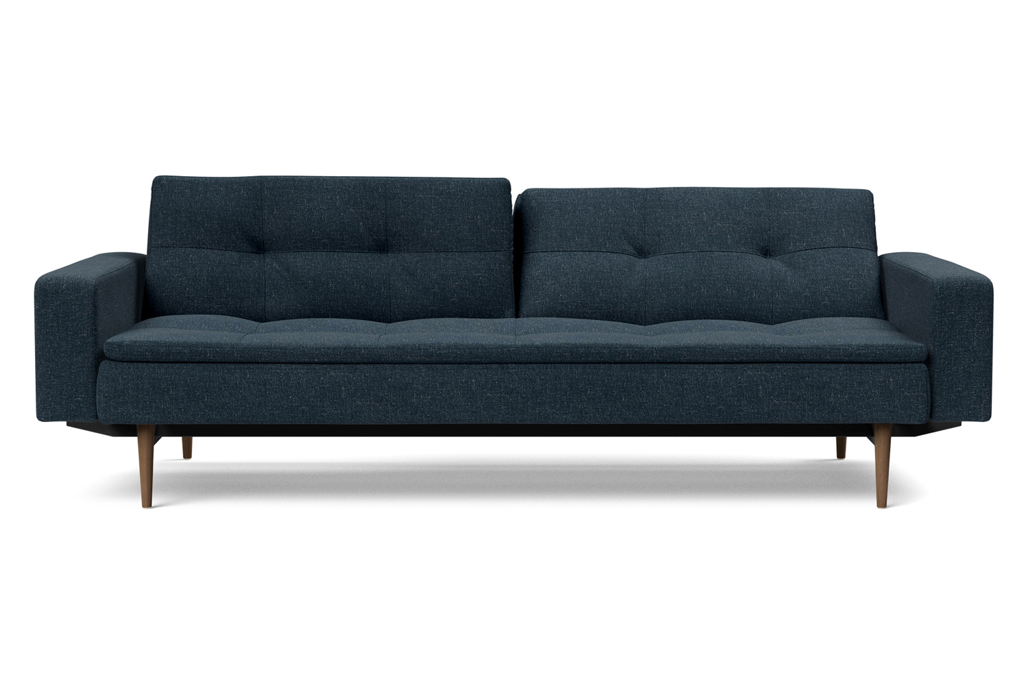 Innovation Living Dublexo Styletto Sofa Bed Dark Wood with Arms - 515 Nist Blue