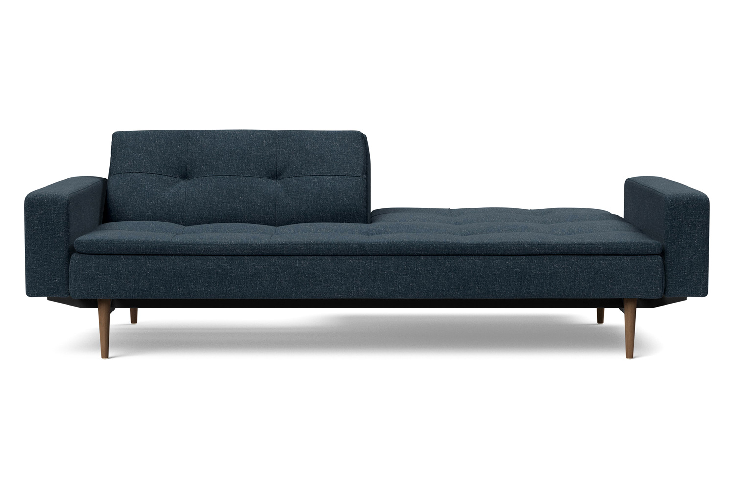 Innovation Living Dublexo Styletto Sofa Bed Dark Wood with Arms - 515 Nist Blue