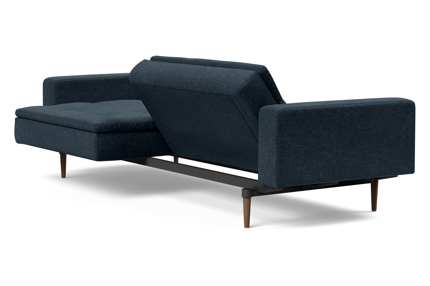 Innovation Living Dublexo Styletto Sofa Bed Dark Wood with Arms - 515 Nist Blue