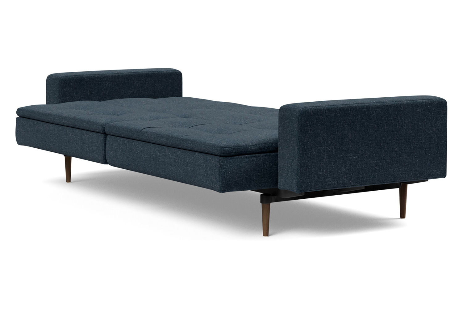 Innovation Living Dublexo Styletto Sofa Bed Dark Wood with Arms - 515 Nist Blue