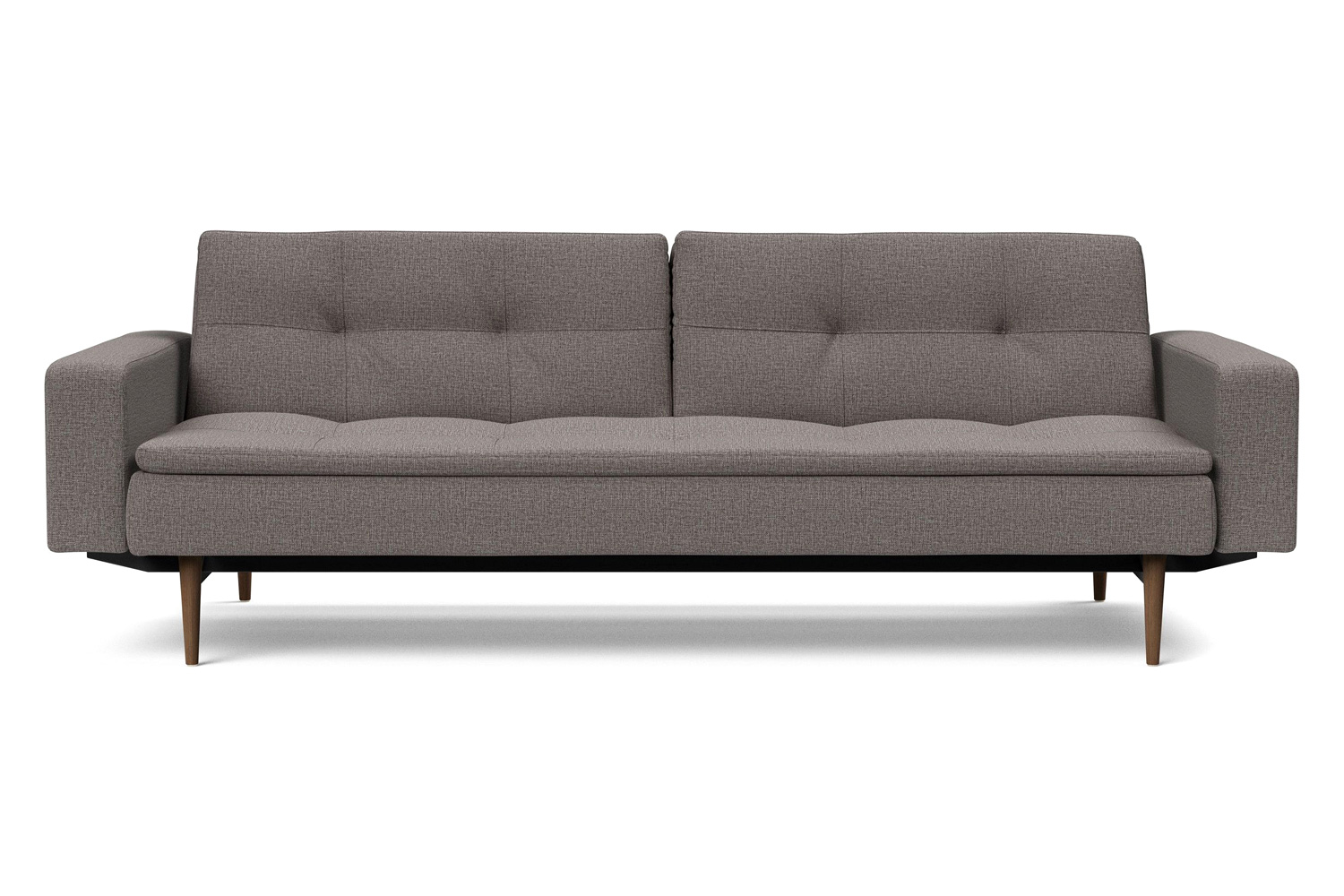 Innovation Living Dublexo Styletto Sofa Bed Dark Wood with Arms - 521 Mixed Dance Gray