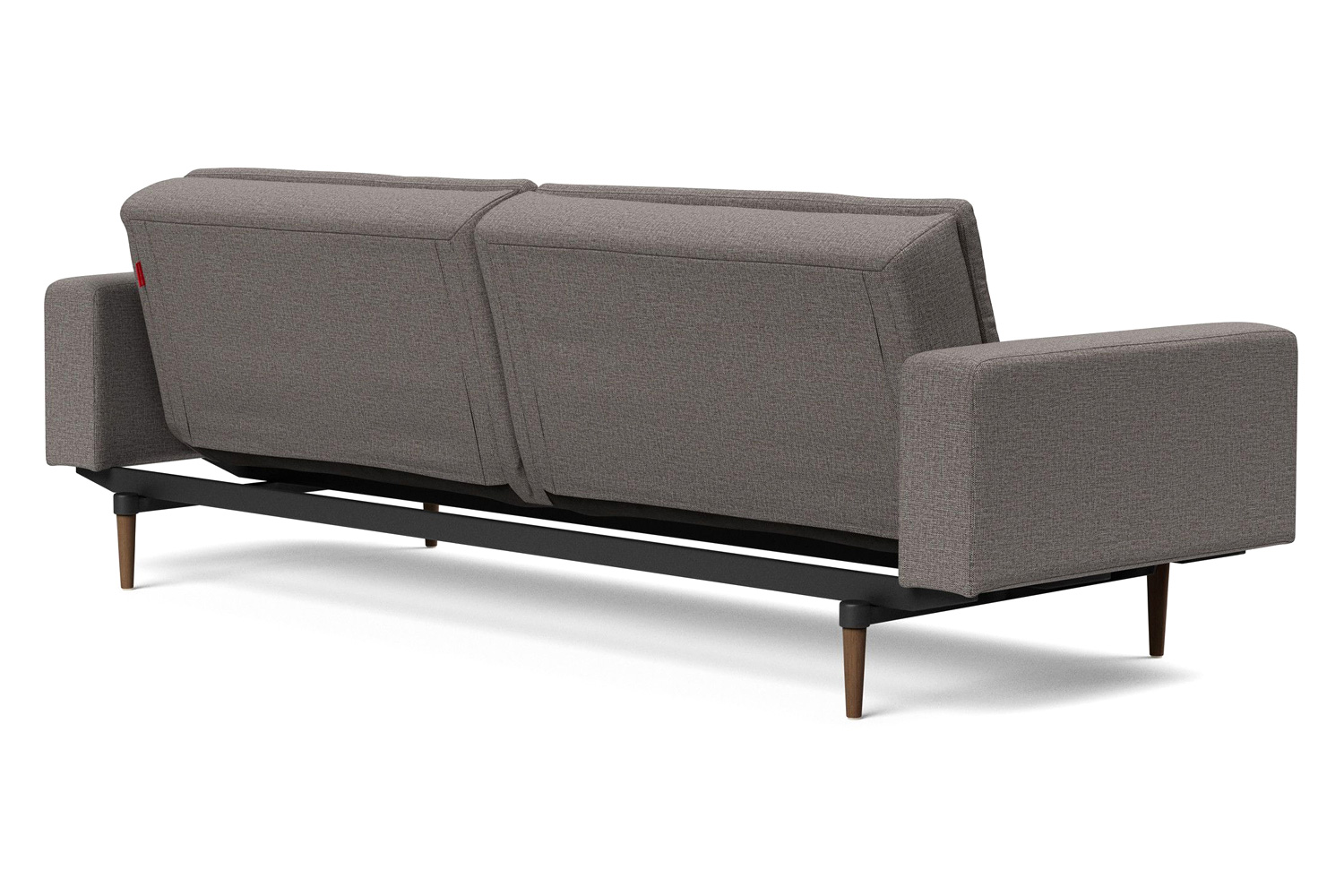 Innovation Living Dublexo Styletto Sofa Bed Dark Wood with Arms - 521 Mixed Dance Gray