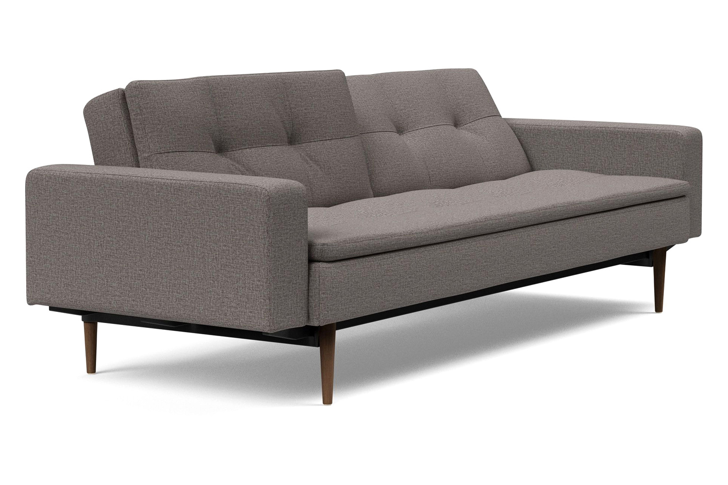 Innovation Living Dublexo Styletto Sofa Bed Dark Wood with Arms - 521 Mixed Dance Gray