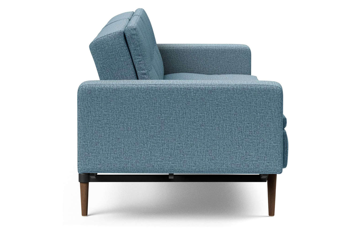 Innovation Living Dublexo Styletto Sofa Bed Dark Wood with Arms - 525 Mixed Dance Light Blue