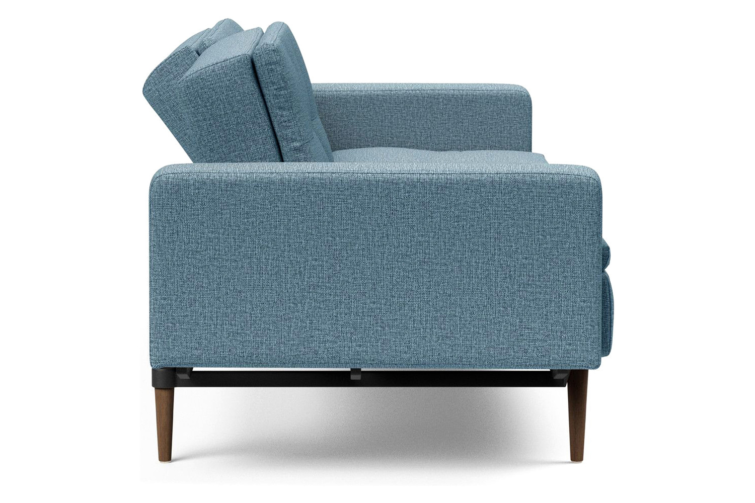 Innovation Living Dublexo Styletto Sofa Bed Dark Wood with Arms - 525 Mixed Dance Light Blue