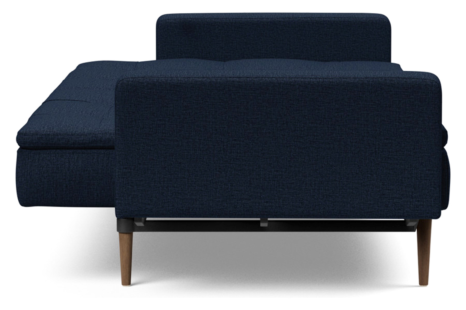 Innovation Living Dublexo Styletto Sofa Bed Dark Wood with Arms - 528 Mixed Dance Blue