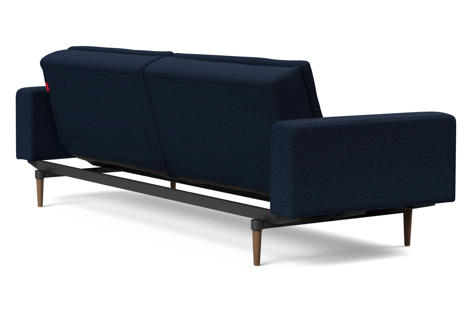 Innovation Living Dublexo Styletto Sofa Bed Dark Wood with Arms - 528 Mixed Dance Blue