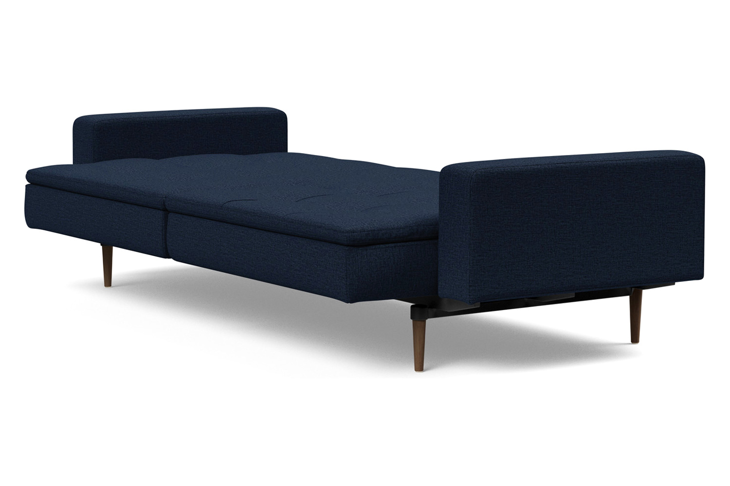 Innovation Living Dublexo Styletto Sofa Bed Dark Wood with Arms - 528 Mixed Dance Blue