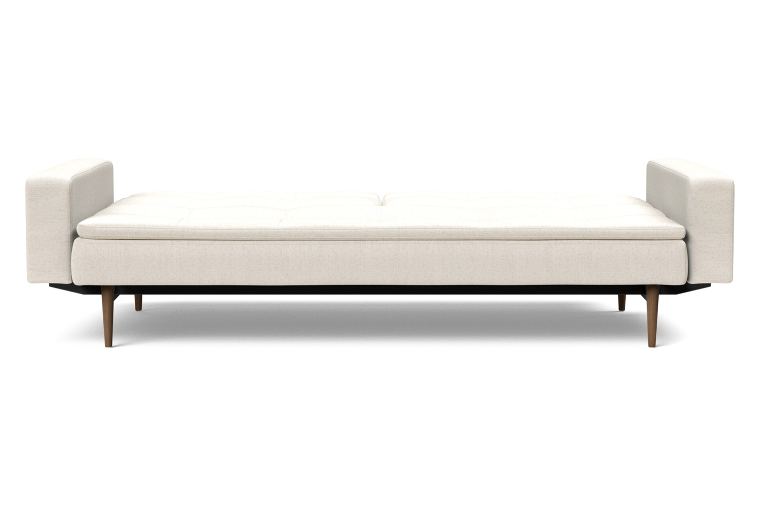 Innovation Living Dublexo Styletto Sofa Bed Dark Wood with Arms - 531 Bouclé Off White